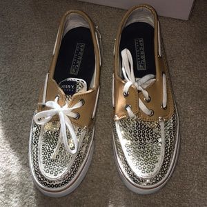Bahama gold sequin sperry’s
